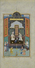Bahram Gur in the White Palace on Friday, Folio 235 from a Khamsa (Quintet) of Nizami, A.H. 931/A.D. 1524-25.