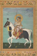 Shah Jahan on Horseback, Folio from the Shah Jahan Album, verso: ca. 1630; recto: ca. 1530-50.