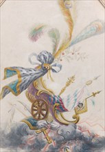 Design for a Lampas Silk with a Triumphal Chariot on a Cloud, ca. 1770-75.