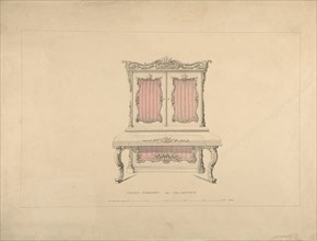 Design for Cabinet Pianoforte, Louis Quatorze Style, 1835-1900.