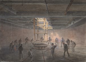Interior of One of the Tanks on Board the Great Eastern: The Cable Passing Out, 1865-66.