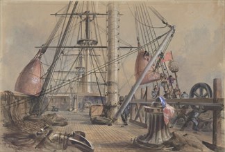 Getting Out One of the Great Buoys: The Deck of the Great Eastern Looking From the Forecastle, 1865-66.