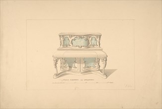 Design for Piccolo Pianoforte, Louis Quatorze Style, 1835-1900.