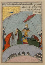 Timur before Battle, Folio from a Dispersed Copy of the Zafarnama (Book of Victories) of Sharaf al-din 'Ali Yazdi, A.H. 839/A.D. 1436.