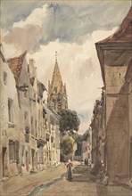 View of Issy (A Street in Issy-les-Moulineaux, Seine), 1820-74.