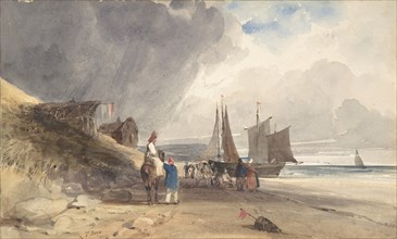 Figures on a Beach, Northern France, 1830.