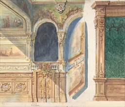 Design for an Interior, possibly a Theater, ca. 1860-80.