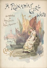 Design for music cover: A Runaway Girl Waltz, 1898.
