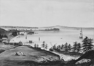 The Bay of New York Looking to the Narrows and Staten Island, Taken from Brooklyn Heights, 1820-25.