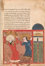 The Merchant and his Accomplice Carry Away Goods, Folio from a Kalila wa Dimna, 18th century.