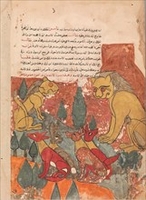 The Lioness Advises her Son, Folio from a Kalila wa Dimna, 18th century.