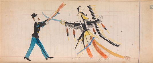 Maffet Ledger: Indian chief and soldier, ca. 1874-81.