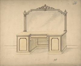 Design for a Desk with Mirror, 1841-84.
