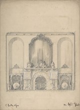 Design for a Wall with a Fireplace and Side Tables, 1841-84.