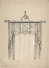 Design for Gothic Curtains and Curtain Rod, 1841-84.