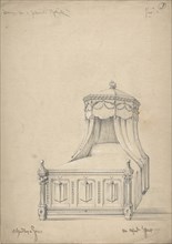 Design for a Gothic Bed, 1841-84.
