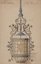 Wrought Iron Hall Lantern Design, 19th century.
