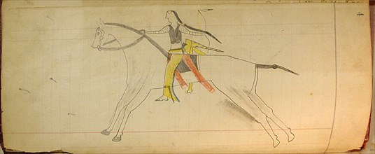 Maffet Ledger: Mounted Indian, ca. 1874-81.