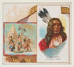 Black Eye, Blackfeet Sioux, from the American Indian Chiefs series (N36) for Allen & Ginter Cigarettes, 1888.