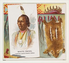 White Swan, Lower Yanktonas Sioux, from the American Indian Chiefs series (N36) for Allen & Ginter Cigarettes, 1888.