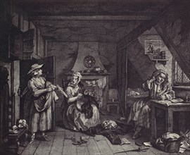 [photo-reproduction of Hogarth's print illustrating the Dunciad, Book I, line III], 1850s-60s.