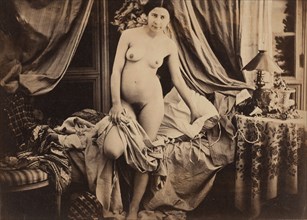 [Nude Standing by Bed], ca. 1854.