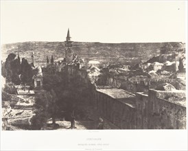 Jérusalem, Mosquée d'Omar, côté Ouest, Intérieur de l'enceinte, 1854.