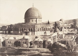 Jérusalem, Mosquée d'Omar, côté Nord, Intérieur de l'enceinte, 1854.