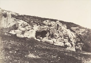 Jérusalem, Vallée de Hinnom, Tombeaux antiques, 1854.