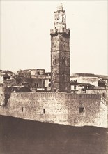 Jérusalem, Minaret de l'ancienne mosquée d'Abd-es-Samed, 1854.