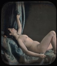 [Reclining Female Nude Posed as Danae], 1850s.
