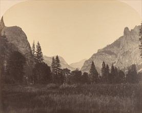 Up the Valley, North Dome in Center, Sentinel on Left, 1861.