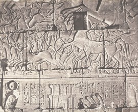 Karnak (Thèbes), Enciente du Palais - Détails de Sculptures au Point O, 1851-52, printed 1853-54.