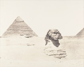 Djizeh (Nécropole de Memphis), Sphinx et Pyramides, 1851-52, printed 1853-54.