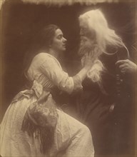 Vivien and Merlin, September 1874. A photographic illustration to Alfred Tennyson's "Idylls of the King"; a series of narrative poems based on the legends of King Arthur.