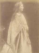 Queen Guinevere, 1874. A photographic illustration to Alfred Tennyson's "Idylls of the King"; a series of narrative poems based on the legends of King Arthur.