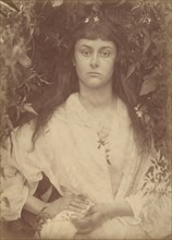 Pomona, 1872. The twenty-year-old Alice Liddell (1852-1934) as the embodiment of fruitful abundance, Pomona, Roman goddess of gardens and fruit trees. Alice Liddell was Lewis Carroll?s muse and freque...