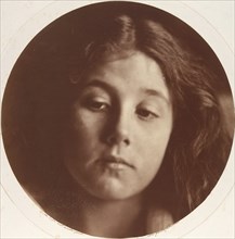 [Kate Keown], 1866. Angelic study of tender sorrow somewhat in the style of Botticelli.