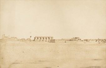 Vue générale des Ruines de Louxor, prise de l'Ouest (Thèbes), 1849-50.