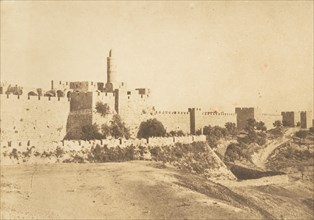 Château de David (Daoud Kalessy) et murailles de Jérusalem, August 1850.