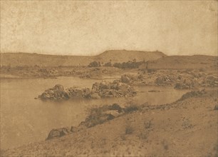 Vue de la première Cataracte, prise à l'Ouest, entre Assouan et Philae, 1849-50.
