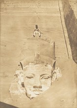 Westernmost Colossus of the Temple of Re, Abu Simbel, 1850.