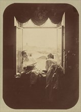 [Two Young Women at Window], ca. 1870.