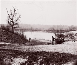 Lower Pontoon Bridge, Deep Bottom, James River, 1864. Formerly attributed to Mathew B. Brady.