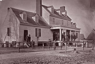 Headquarters of Capt. E.E. Camp, A.Q.M., at City Point, Virginia, 1861-65. Formerly attributed to Mathew B. Brady.