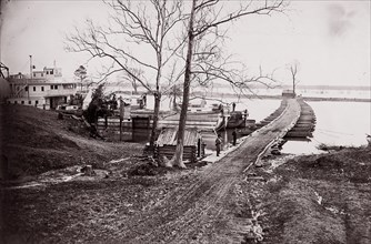 Pontoon Bridge, 1861-65. Formerly attributed to Mathew B. Brady.