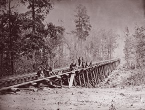 Bridge. U.S. Military Railroad at City Point, 1861-65. Formerly attributed to Mathew B. Brady.