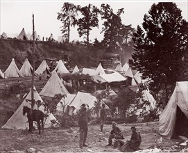 Military Railroad Camp, City Point, Virginia, 1861-65. Formerly attributed to Mathew B. Brady.