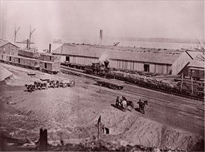 Terminus of U.S. Military Railroad, City Point, Virginia, 1861-65. Formerly attributed to Mathew B. Brady.