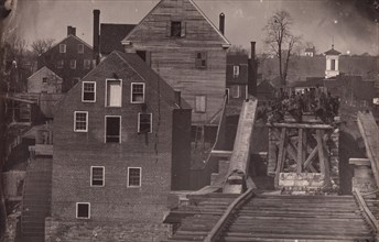 End of the Bridge after Burnside's Attack, Fredericksburg, Virginia, 1863. Formerly attributed to Mathew B. Brady.